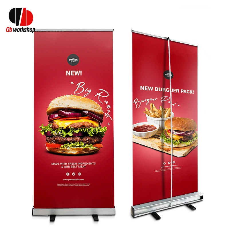Fast Shipping Roll up Display Stand Advertising Banner Retractable Rollup