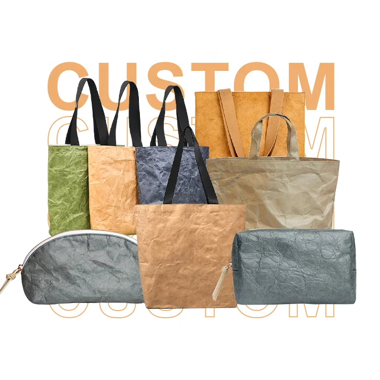 huahao custom logo printing shopping zipper tote  waterproof dupont tyvek paper beach bag hawaii