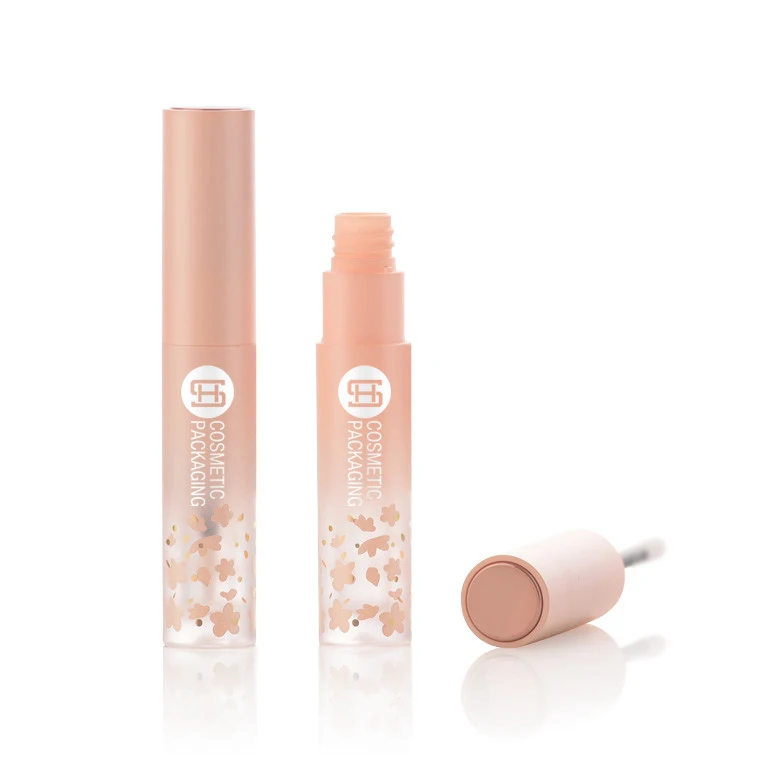 Оптовая продажа, индивидуальная бутылка для блеска для губ, косметическая упаковка, OEM розовая Сакура, 2,8 мл, необычный Пластиковый пустой контейнер для блеска для губ