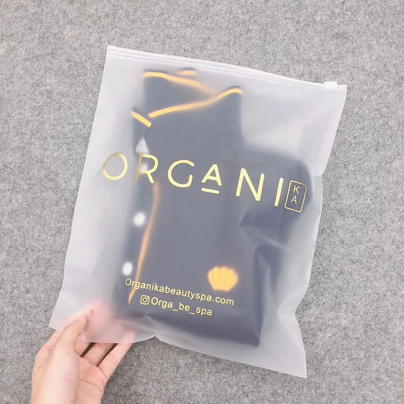 Translucent Clear Zip Lock Plastic Bags Custom Logo Frosted Poly Zipper Bags For Clothes Shirt Packaging frosted slider bags