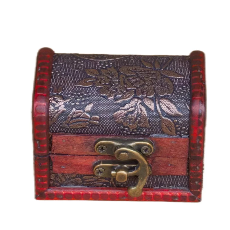 Wholesale Antique Jewelry Box Promotional Handmade Treasure Chest Small Wooden Box Wooden Jewellery Case