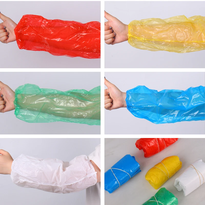 Customized disposable waterproof dustproof plastic LDPE sleeve cover for Kitchen outdoor barbecue clean room