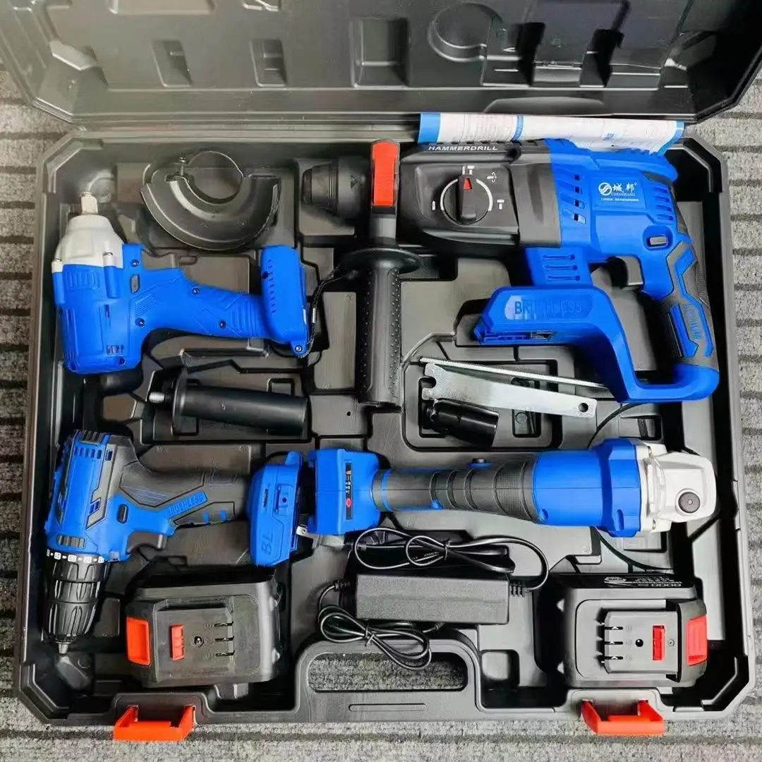 21v the Best Battery Cordless Electric Drill Power Drilling Machines Brushless Drill Tools Combo Set