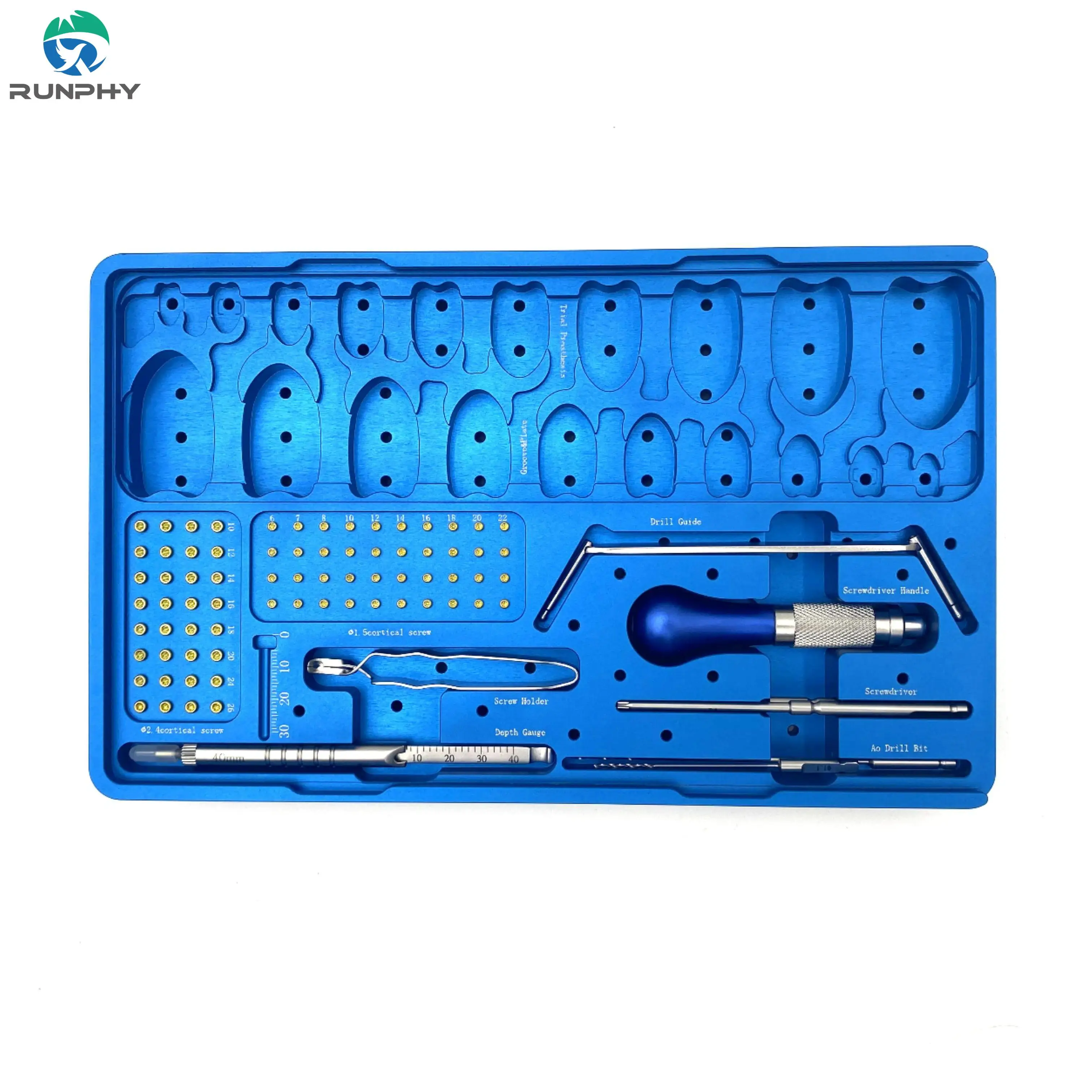 Runphy Professional Veterinary Knee replacement Vet Patellar Groove Replacement Surgery Implanted Prosthesis Titanium Groove P