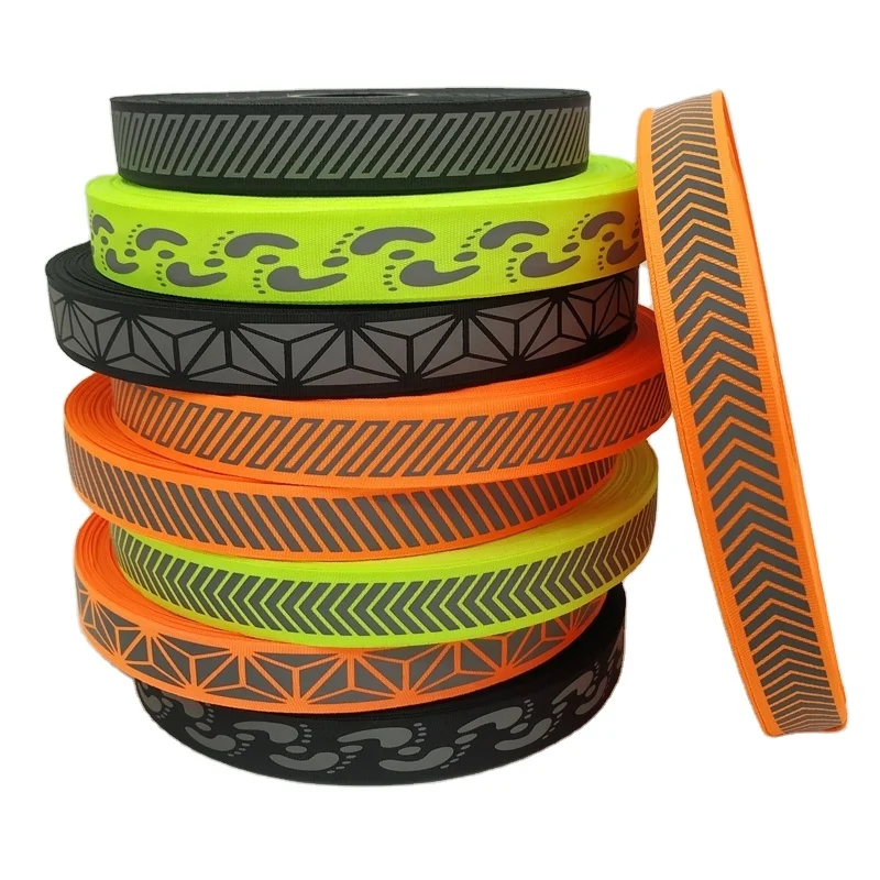reflective nylon webbing white reflective webbing tape elastic reflective webbing strap