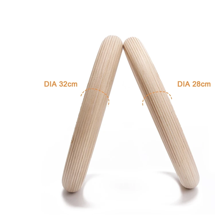 Wholesale Fitness Wooden Gym Rings Gymnastic Rings With Colorful Strap