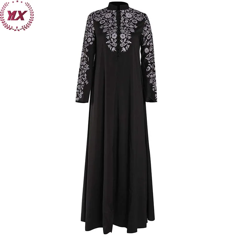 2023 Latest Design Middle East Women Lady Elegant Satin Wrap Dresses Full Sleeves Dubai Moroccan Kaftan Arabic  Muslim Dresses