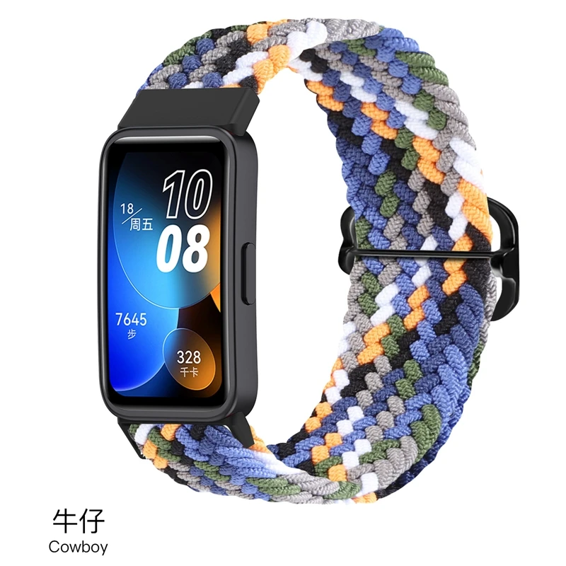 Kingsmax для Huawei Band 8 дышащие аксессуары замены браслет эластичный регулируемый нейлоновый Плетеный ремешок часов