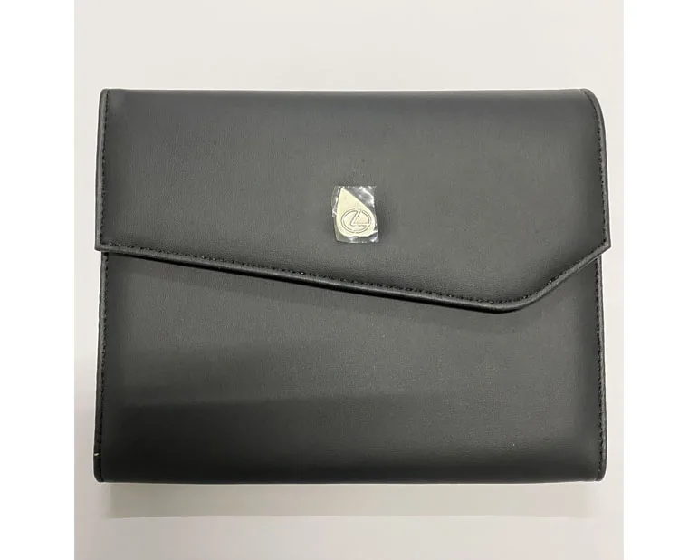 Car manual PU portfolio folder auto owners manual holder PVC material vehicle document holder metal logo car user manual holder