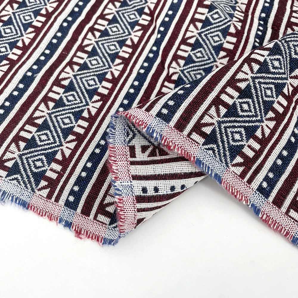 Hot sale style colorful cotton yarn dyed jacquard polyester fabric for home textile