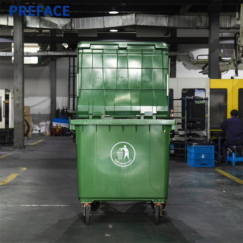 Preface 120l 240l 360l 660l 1100l Plastic Outdoor Trash Can Rubbish Recycling Wheelie Bin Waste Garbage Container