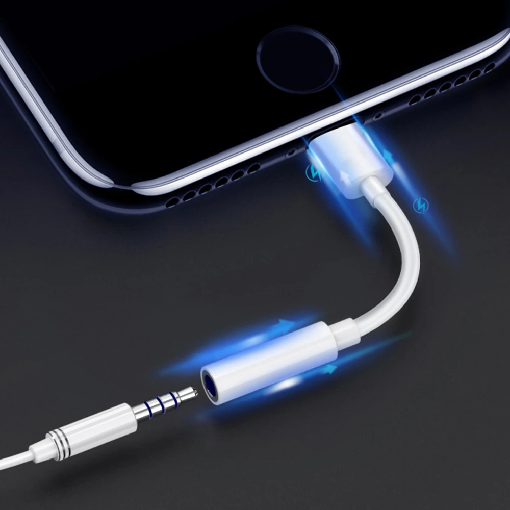 
Aux Audio Lightening to 3.5mm jack adapter 8pin Splitter original DAC chip Headphone cable converter for iphone IOS Device 
