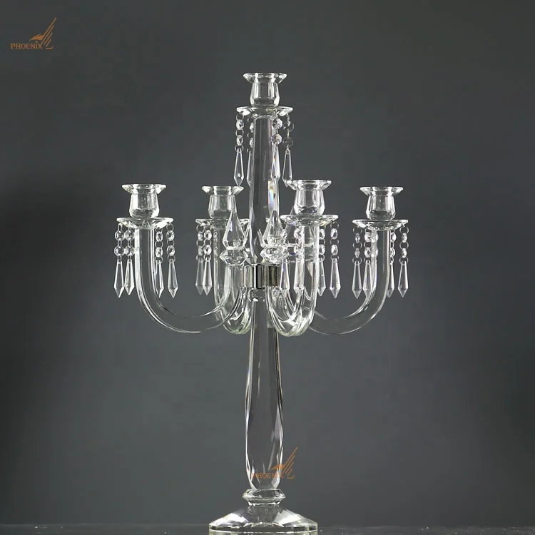 Factory sale wedding candle holder crystal candle stands for wedding table centerpieces