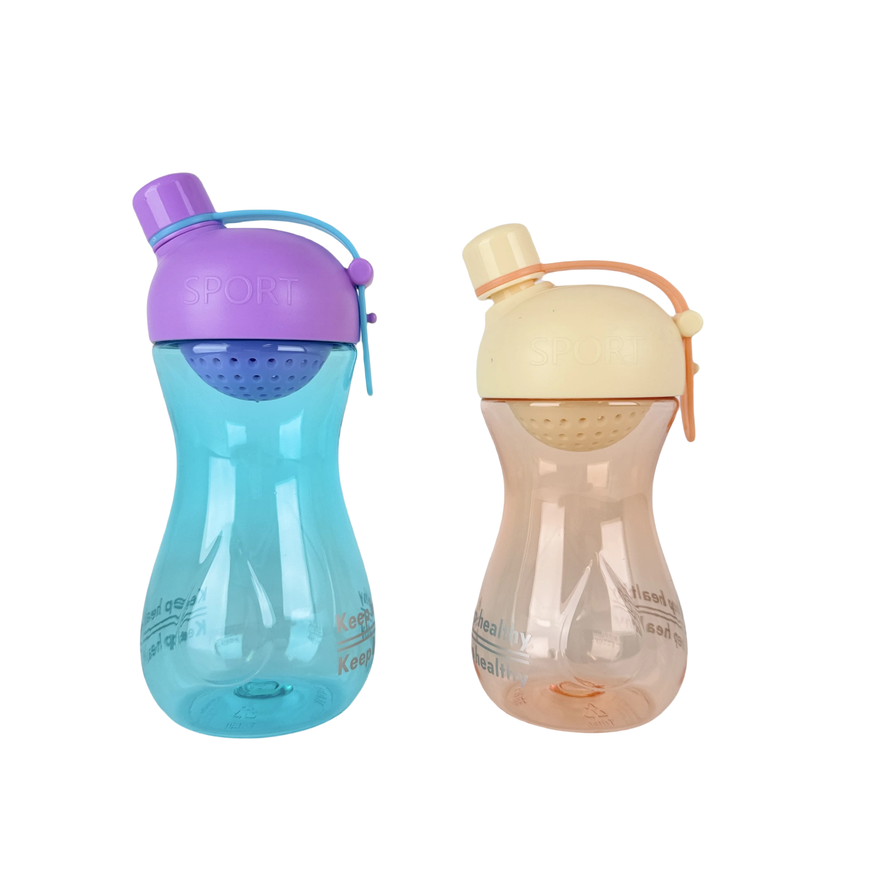 New Arrival Summer lemon cup transparent plastic gourd summer milk tea cup for kid outdoor sports drink mug with cover handle