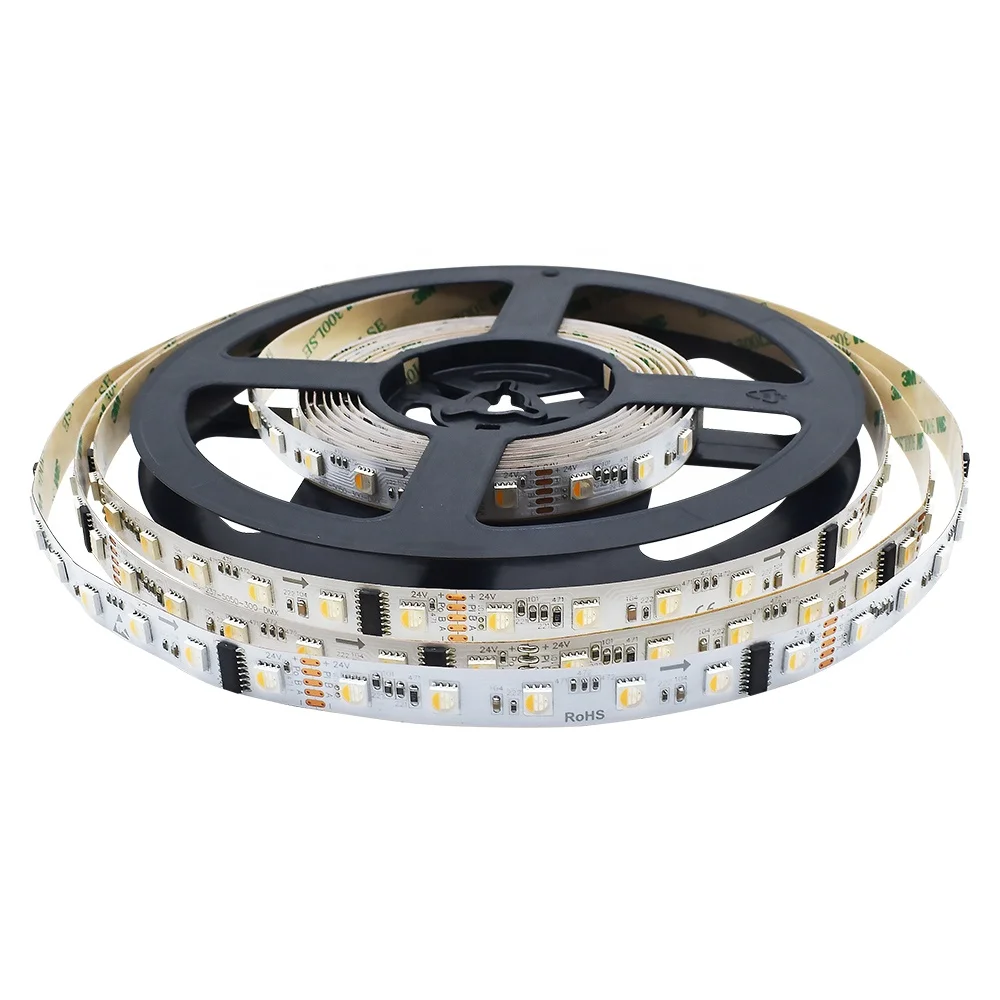 DMX512 RGBW LED Strip DC24V 60LEDS/M 10Pixels UCS512IC 4.8-19.2W/M sk6812 adjustable led pixel dmx light
