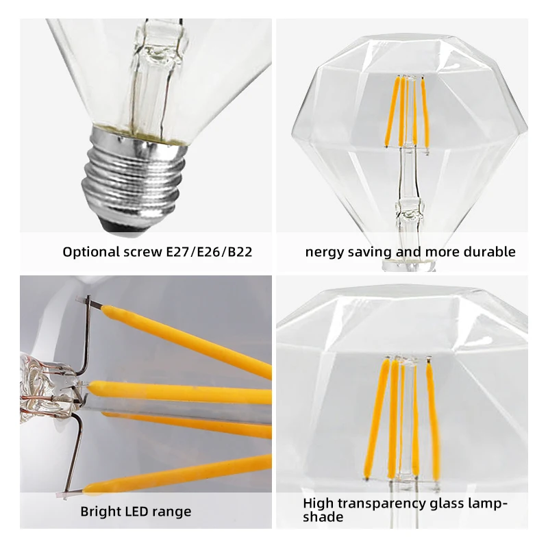 
DIA95 DIA110 LED Light Edison Bulb 110-130V/ 220-240V Decoration Bulb E27/E26/B22 Holiday Lights Novelty Christmas Lamp Lamparas 