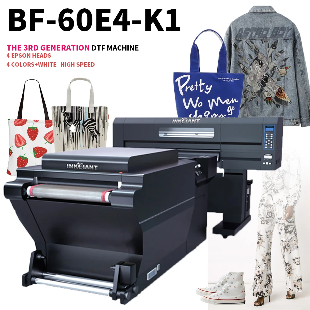 Efficient T-shirt printer with 4 pcs 3200 head white circulation system powder shaker dryer