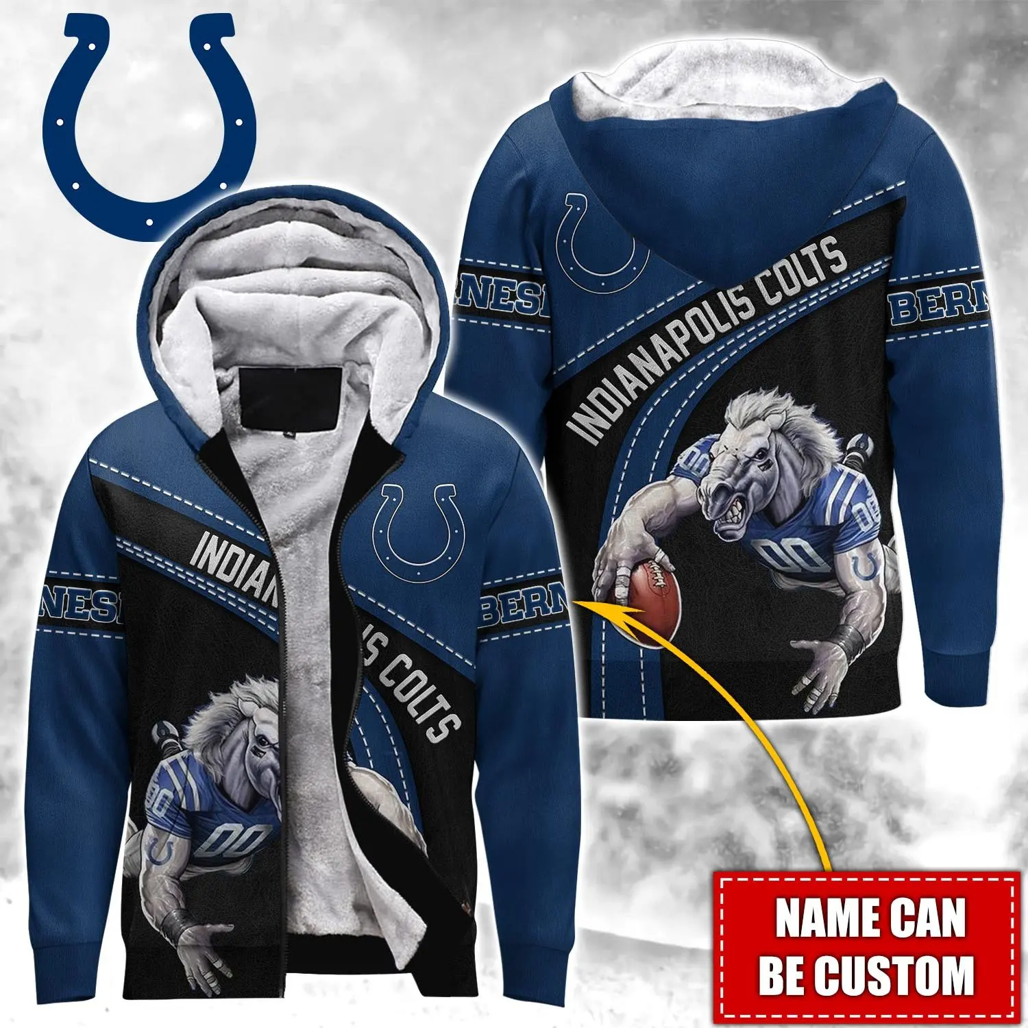 Flight Trademark Colts Jacket Hood Famous Clothing Premium Fashion Brands Oem Custom Men Sleeve Varsities Fleece Jacket