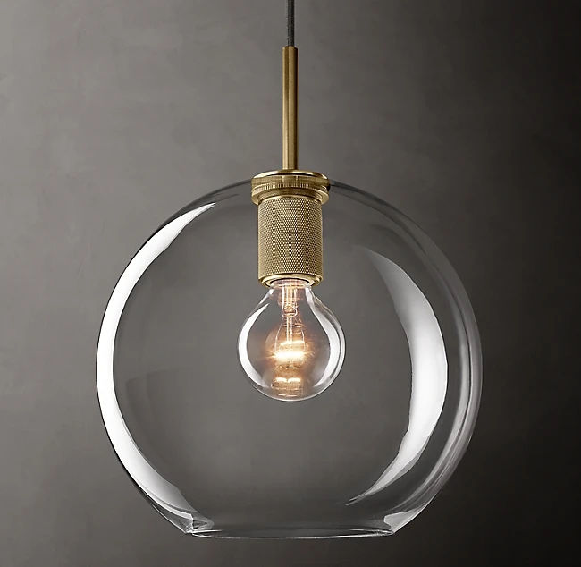 
EEA Hanging Black Nordic Kitchen Dinning Globe Glass Pendant Light Modern 