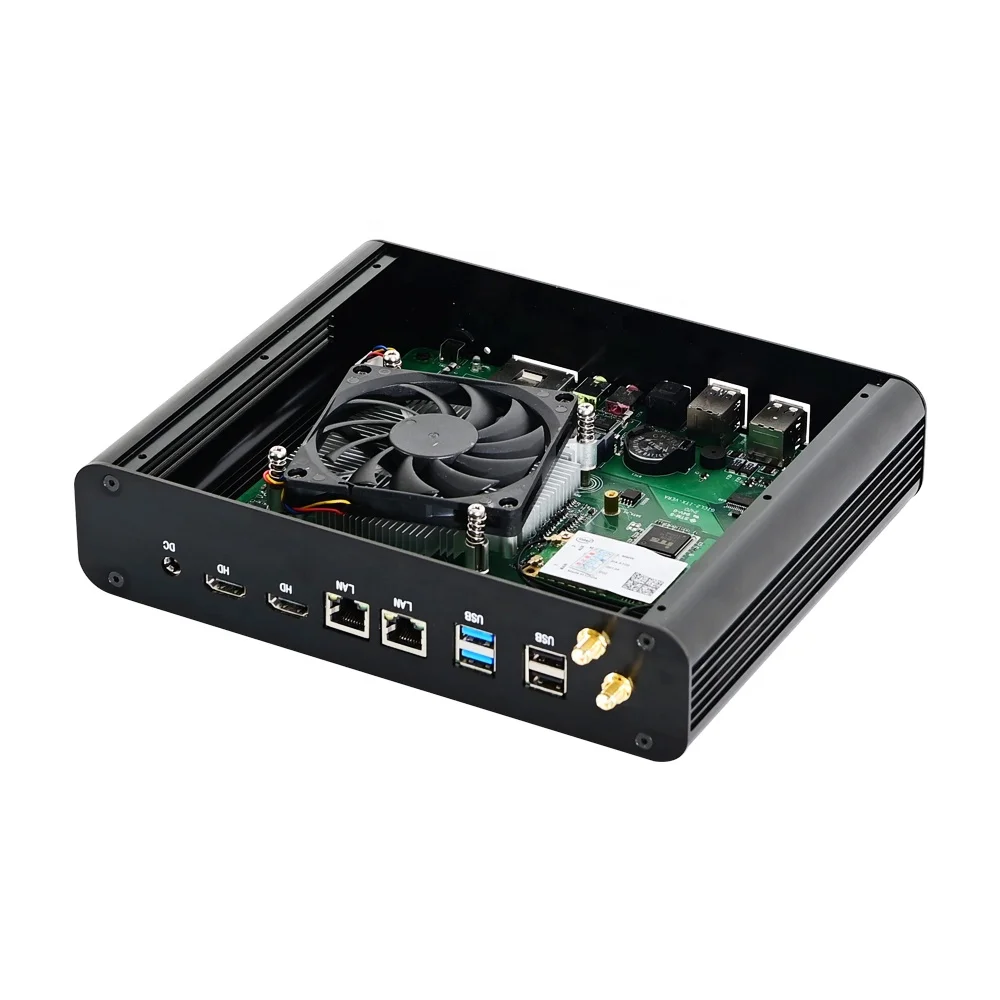 Powerful fan mini itx computer 10th Core i7 1065G7 i5 1035G1 office computer 2*DDR4 NVME Dual 4K HD2.0 win10 desktop compute