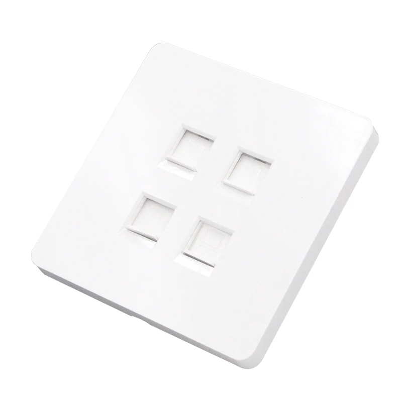 White Eu standard 6 port RJ45 CT6  faceplate module wall socket, computer broadband network wall socket