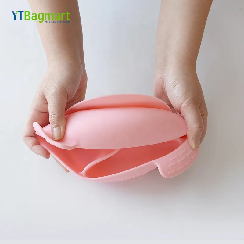  YTBagmart Amazon Лидер продаж не содержит Бисфенол А детская Силиконовая подложка тарелка миска пищевой класс Нескользящие силиконовые разделенные Детские