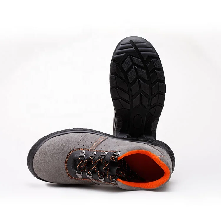 Custom  Anti-impact Suede Cow Leather Construction Safety Shoes