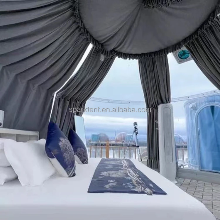 Full Transparent PC Garden Igloo House PC Geodesic Dome with Curtain