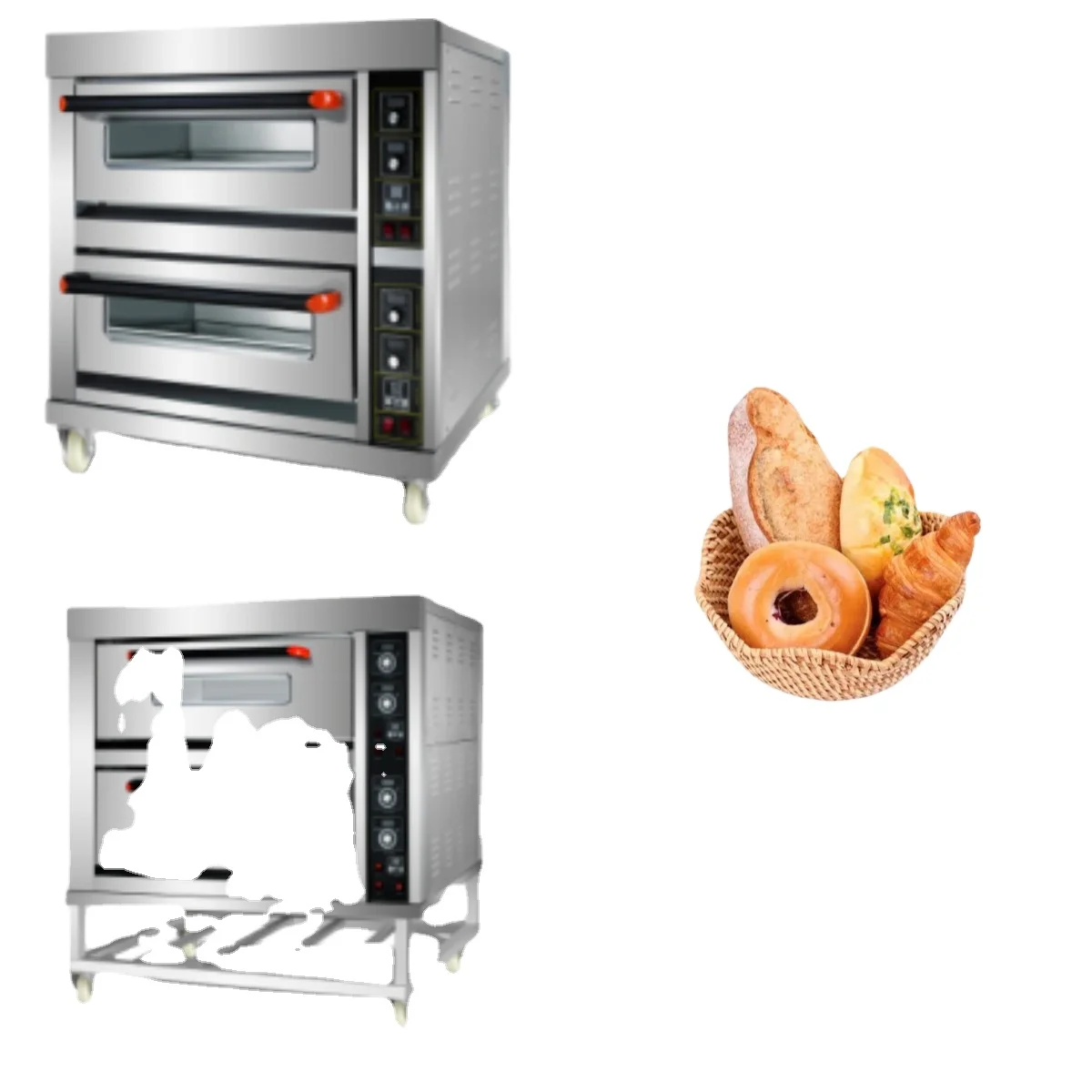 Electric Commercial Bakery Equipment 2 Deck Pizzas Bread Oven Gas Bakery Oven Machines