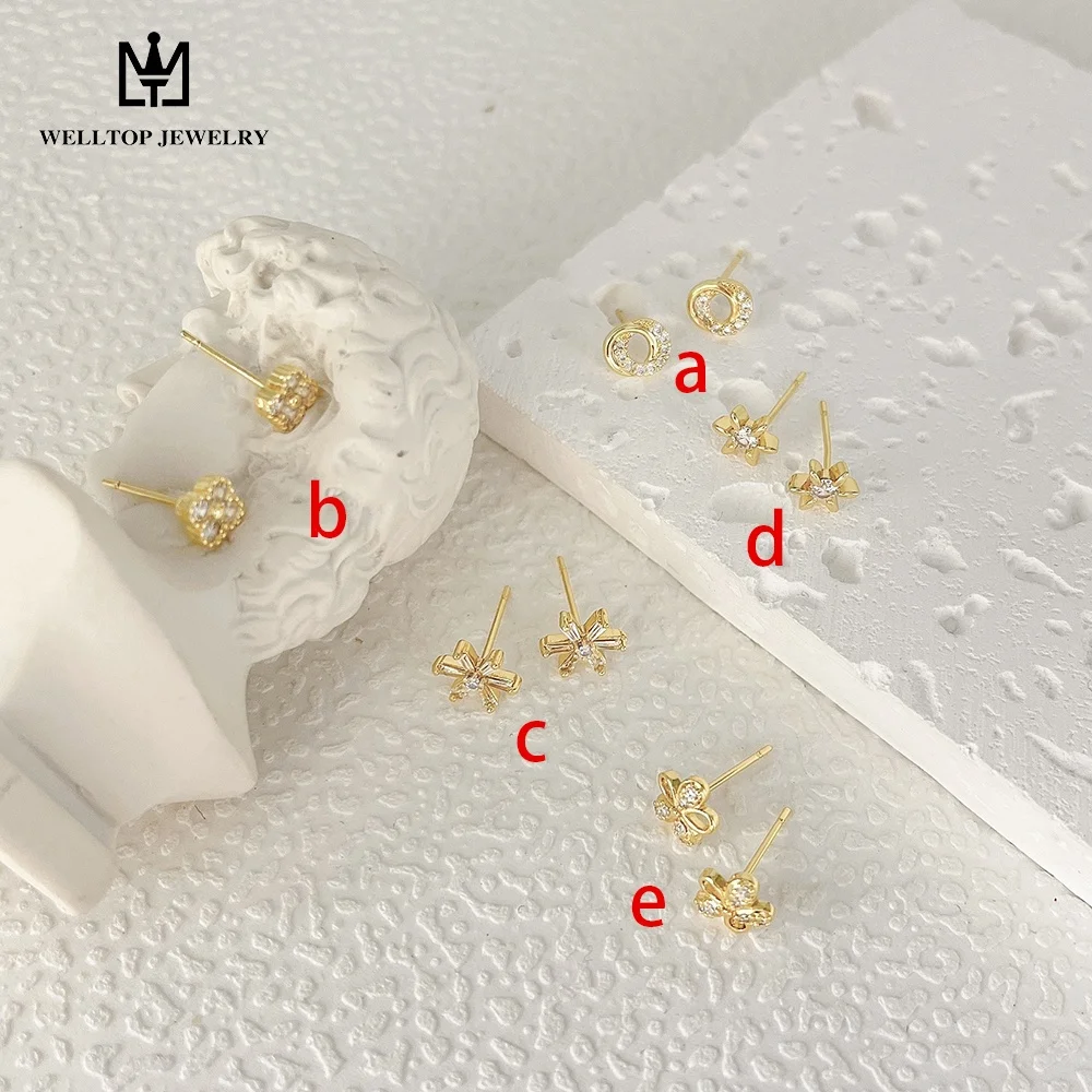 Hot sale low price gps-tracker-earrings-for-kids 18K Gold Plated funky Floral earrings new arrivals