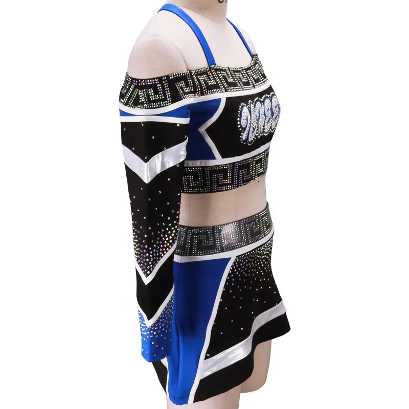 wholesale Women Girls Cheerleading Uniforms With Pom Poms High Quality Cheerleading Uniforms