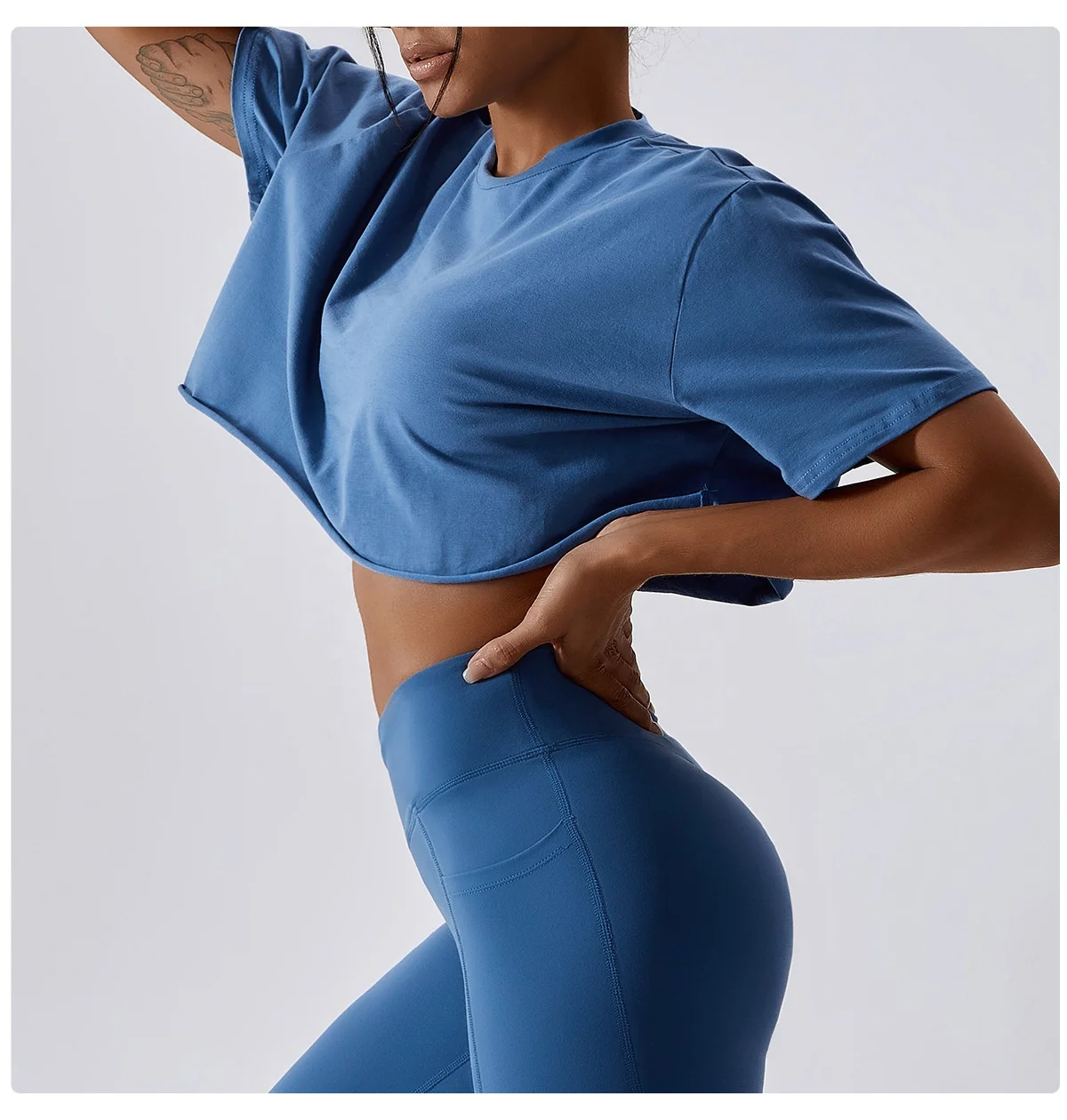 Sport T Shirts Custom Logo 95% Cotton 5% Spandex Womens Short Sleeve Yoga Crop Tops Activewear Workout Training Gym T Shirt