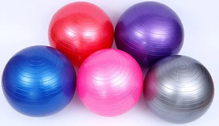 PVC Colorful Gym Yoga Ball Manufacturer 55cm 65cm 75cm High Quality Round Accept OEM CN;ANH Smooth/frosted Tcb-pvcyogaball Tehco