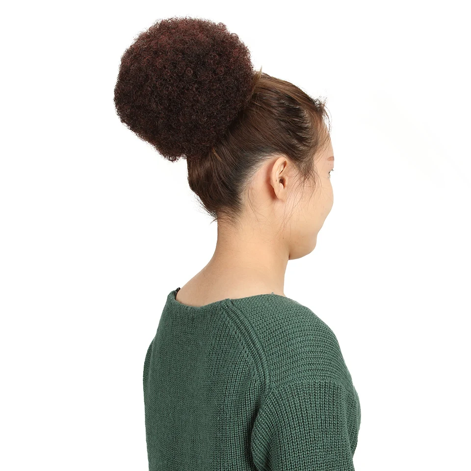 Afro kinky bun Drawstring Ponytail clip on afro puff curly drawstring ties for ponytails 2020 synthetic ponytail hair extensions