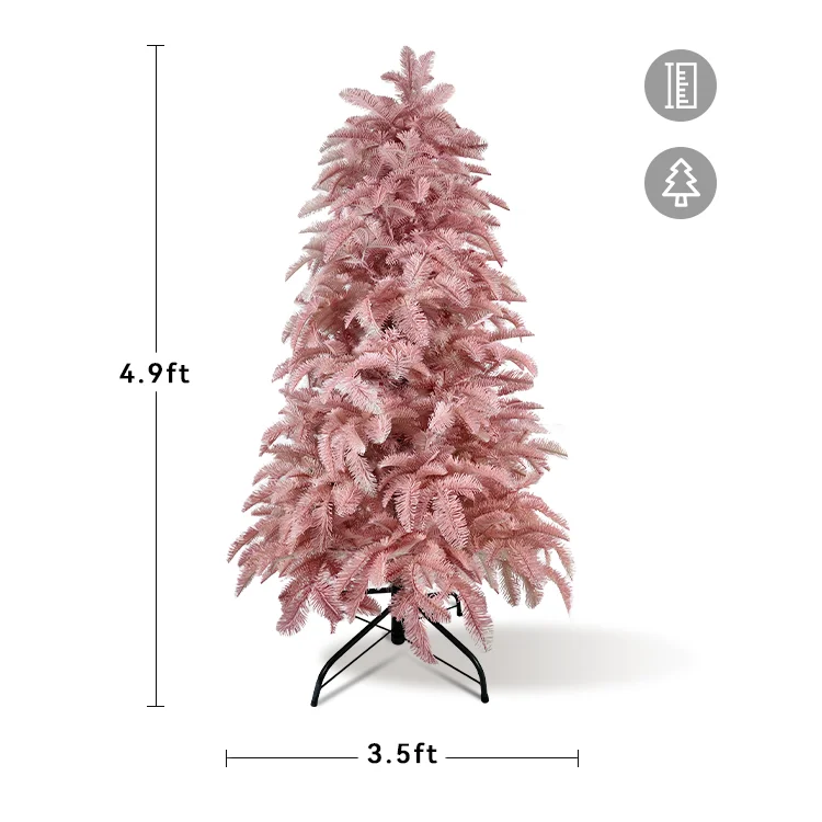 Oem Odm 3Ft 4Ft 5Ft 6Ft 7Ft High Quality Pe Pink Luxury Artificial Christmas Tree