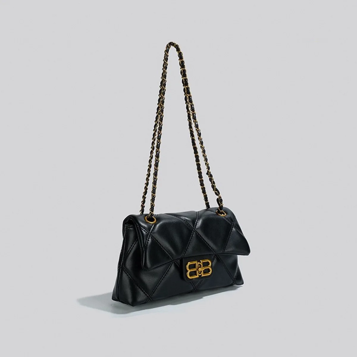 High quality cheap Explosive textured diamond check chain crossbody shoulder bag