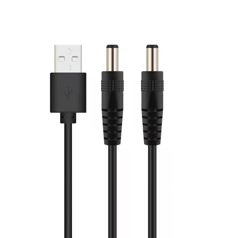 usb to dc 5.5*2.1mm power cable Usb Barrel Connector 5.5*2.1 Power Charger Cable Cord  USB A Male to Dual DC 5525 power cable