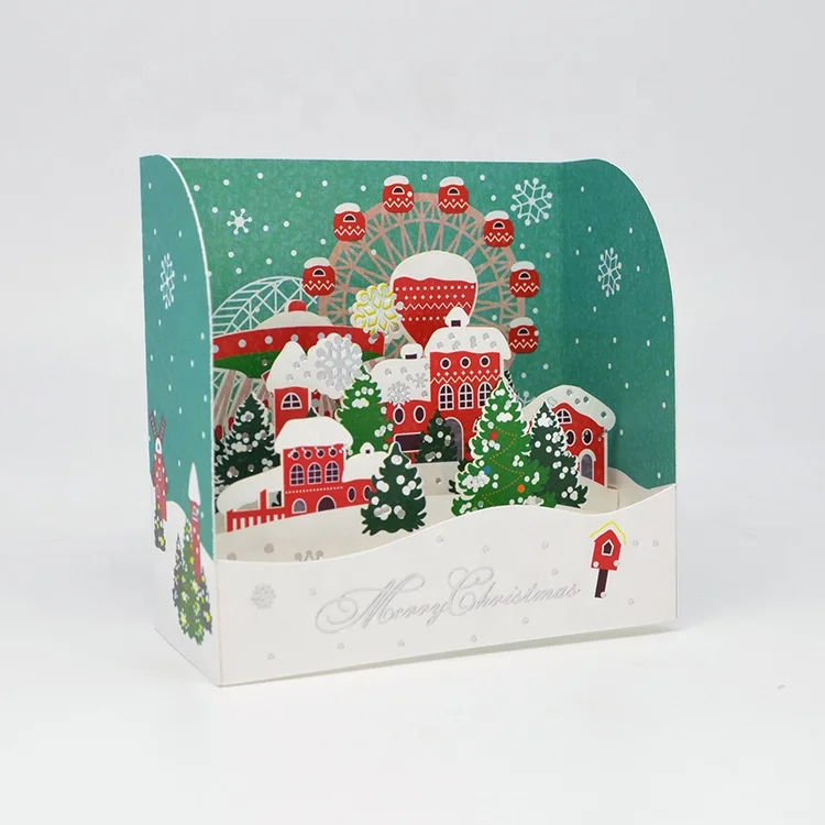 
Hot Selling 3D Pop Up handmade Card Christmas Greeting Cards 