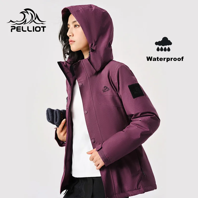 Pelliot women 3 in 1 cotton liner waterproof jacket 10000mm hiking outdoor jackets