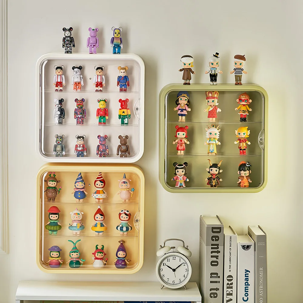 New fashion Wall Mounted Showcase Pop Mart Doll Organizer With Door