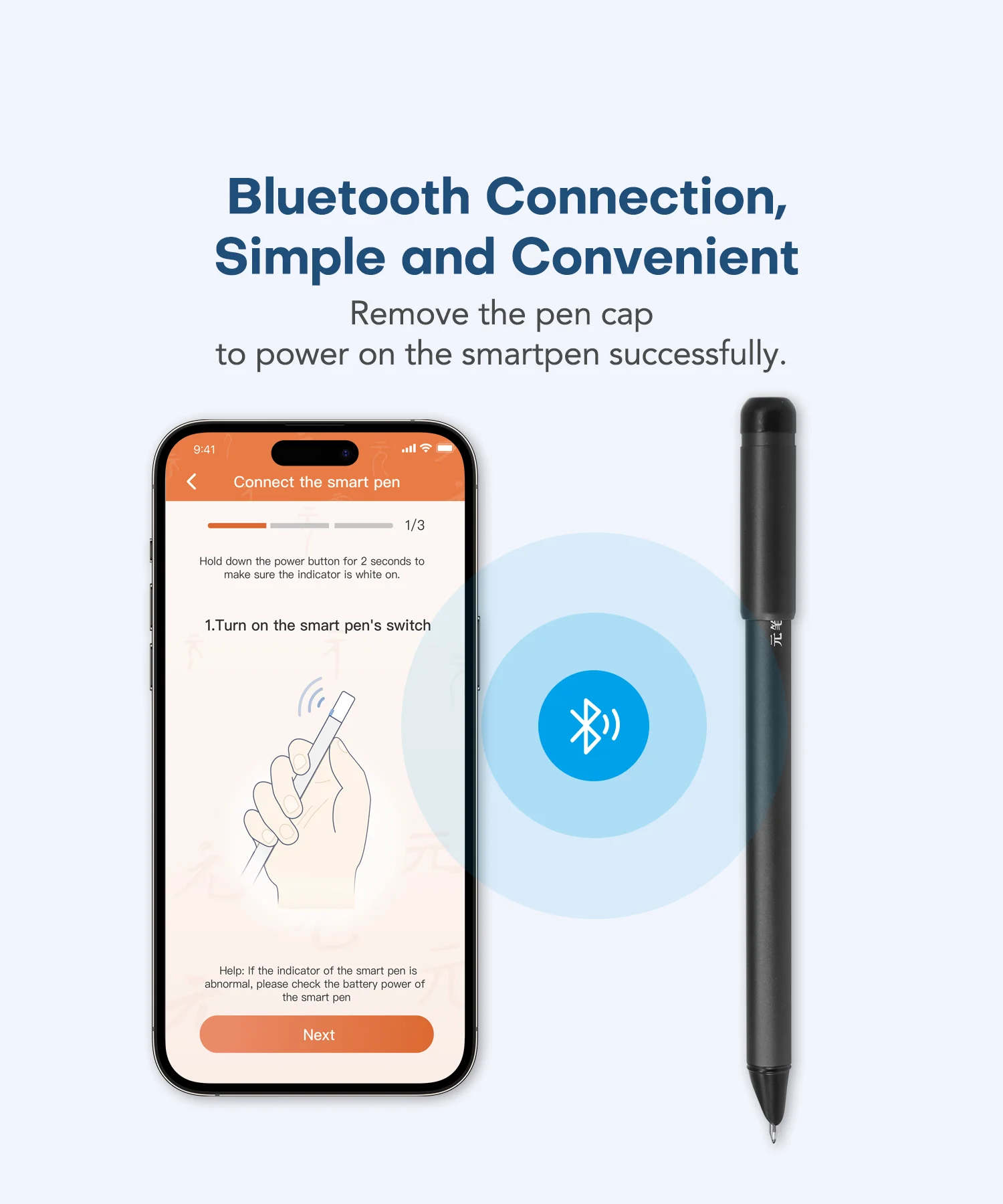 hampo Factory Customized157mm*10.5mm Smart Pen Micro USB Charge Bluetooth Synchronization Electronic Smart Writing Pen