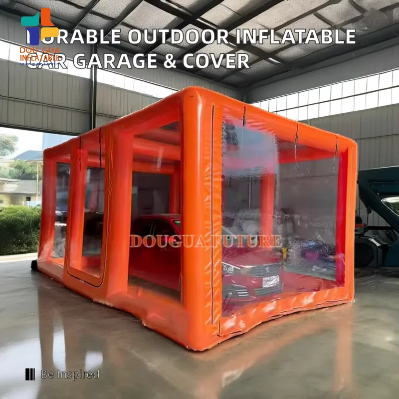 Outdoor Transparent Pvc Inflatable Car Cover Portable Car Shield Bubble Tent Inflatable Garage For Car Cover And Storage