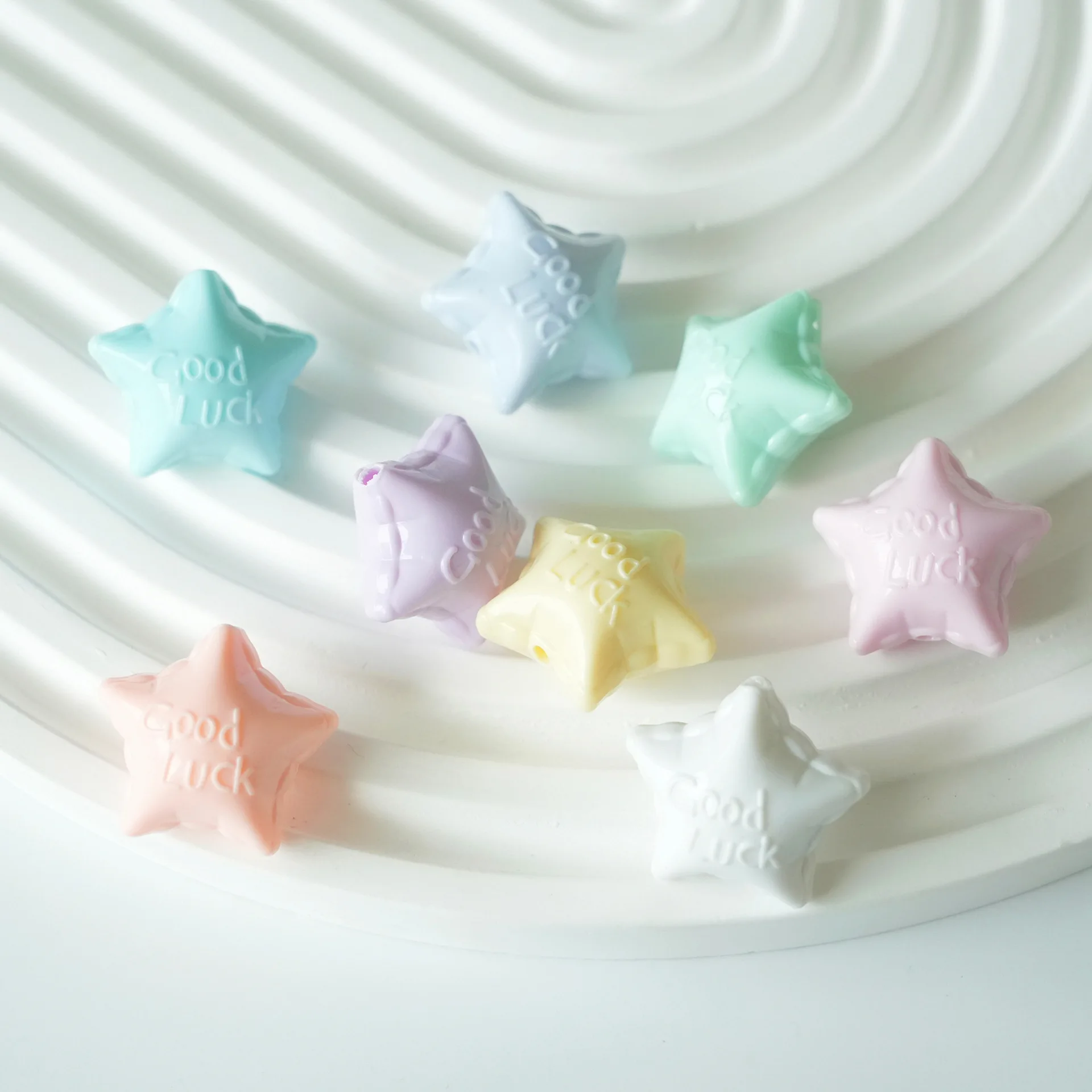 DIY fashion cream cube heart bow star shape acrylic beads charm for jewelry keychain phone strap making accessories wholesale