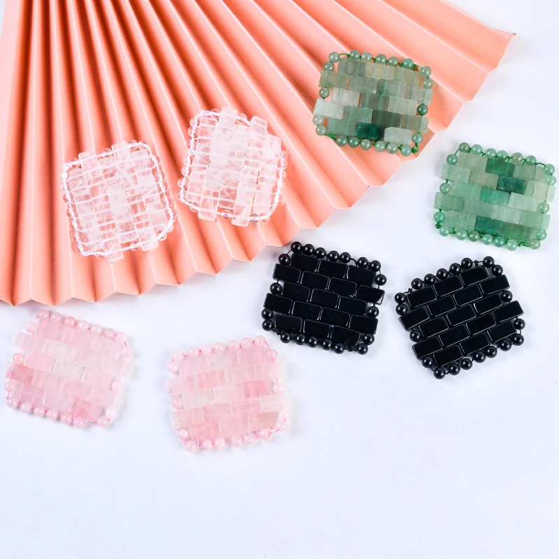 2024 Popular Style Rose Quartz Amethyst Crystal Stone Eye Pads Custom Logo Hot And Cold Compress Relieving Edema Jade Eye Mask