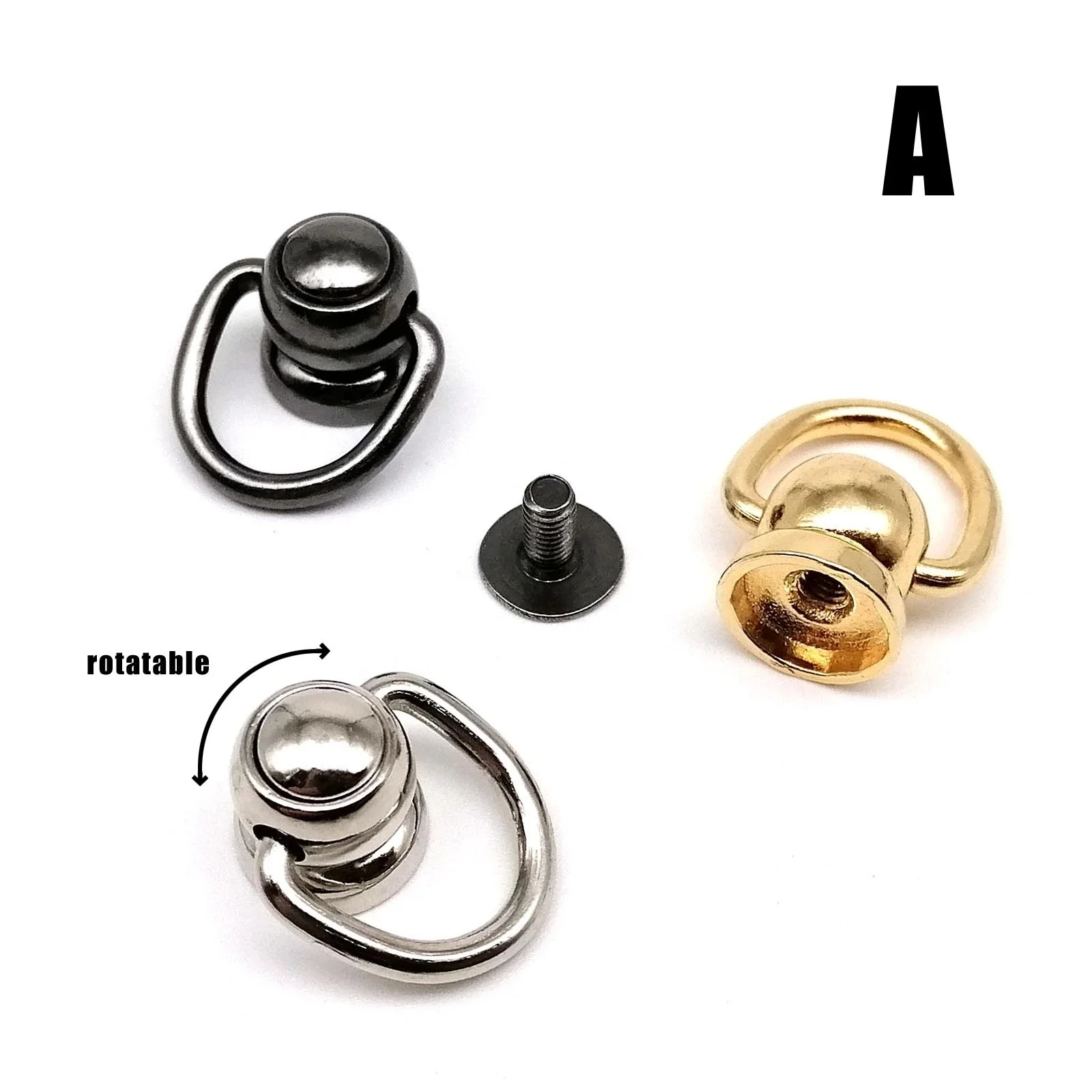 High Quality Zinc-alloy Ball Nail Screwback Chicago Screw Back Rivet Stud Spot with O Ring for Leather Bag Belt Phone Case