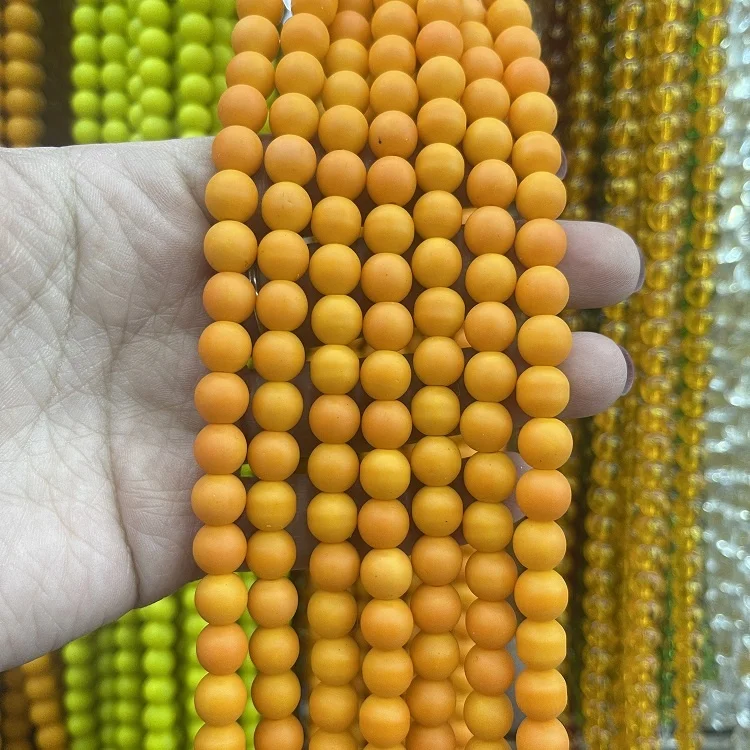 hot sell 8mm Matte round shape glass Loose Beads for Jewelry Making Accessories