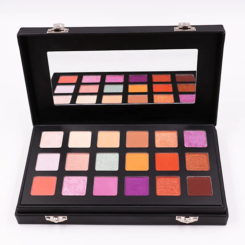 Eyeshadow Palette 2022 New Trending Private Label 18 Colors Waterproof Wholesale  Luminous Metallic Orange Eye OEM
