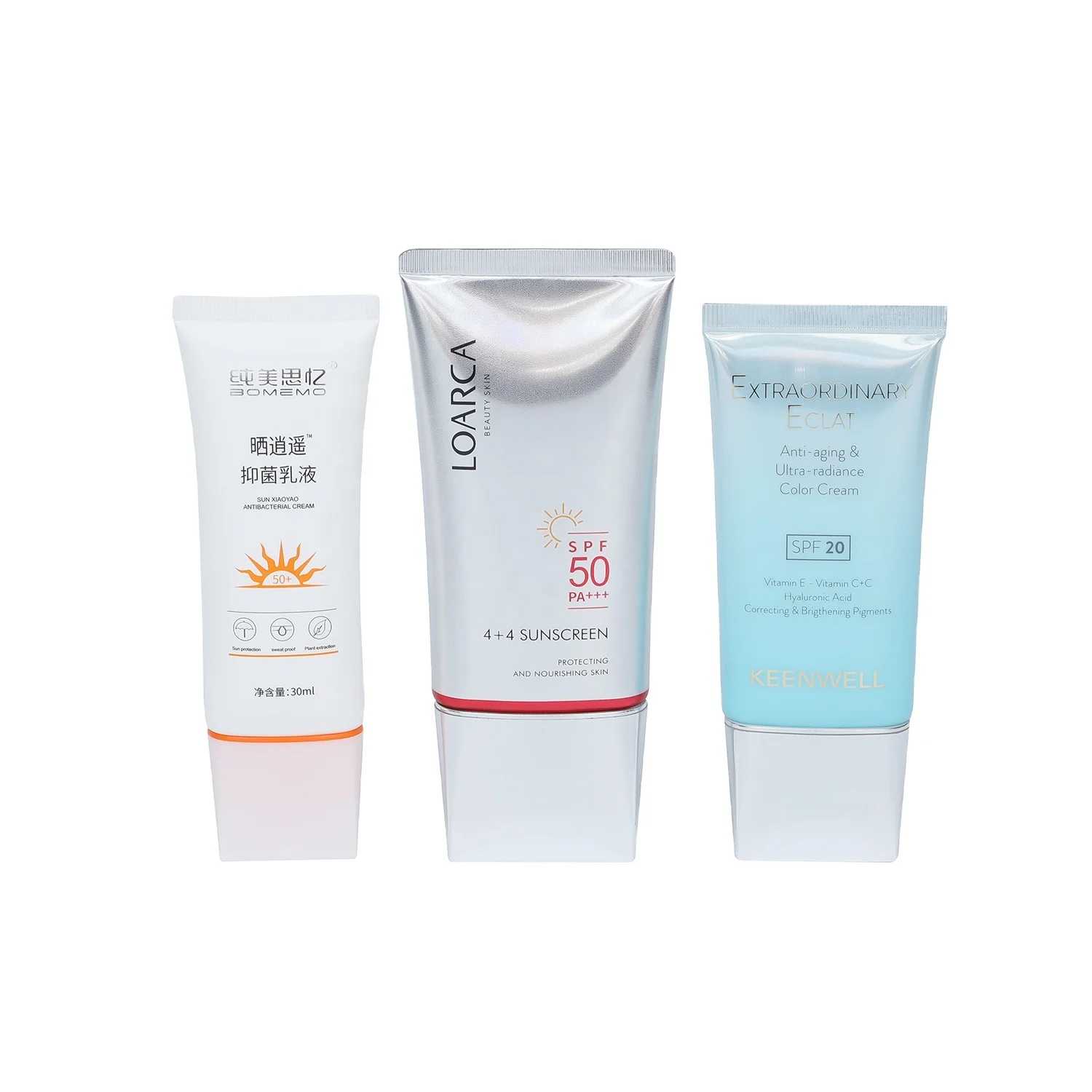 50ml empty oval bb cream sunscreen cream soft tube packaging plastic cosmetic tube