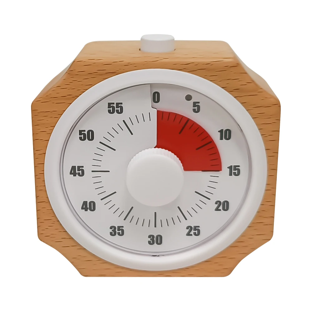 Wooden Square Productivity timer Kitchen Countdown Timer Google Pomodoro Study 60 Minute Visual timer for kids