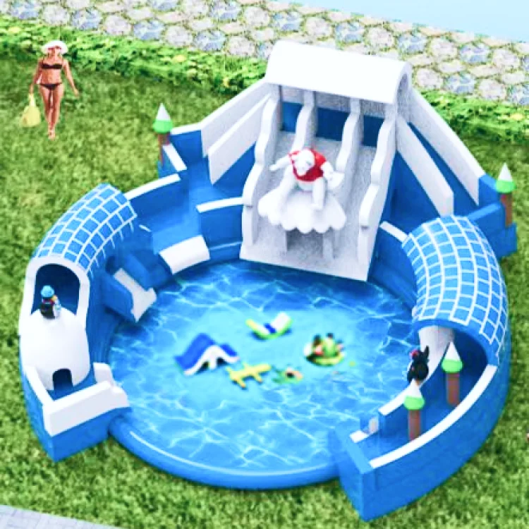 Commercial Ice and Snow World Inflatable Slide Pool Inflatable Water park Ice and Snow Theme Water Park for sale
